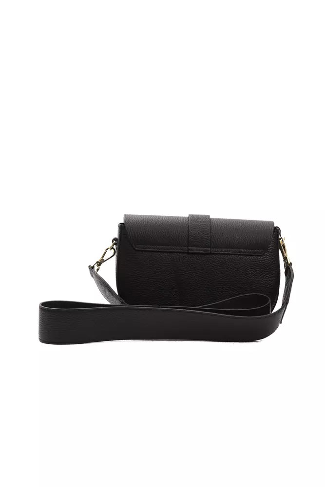 Black Leather Women Crossbody Bag - SEHABRANDS