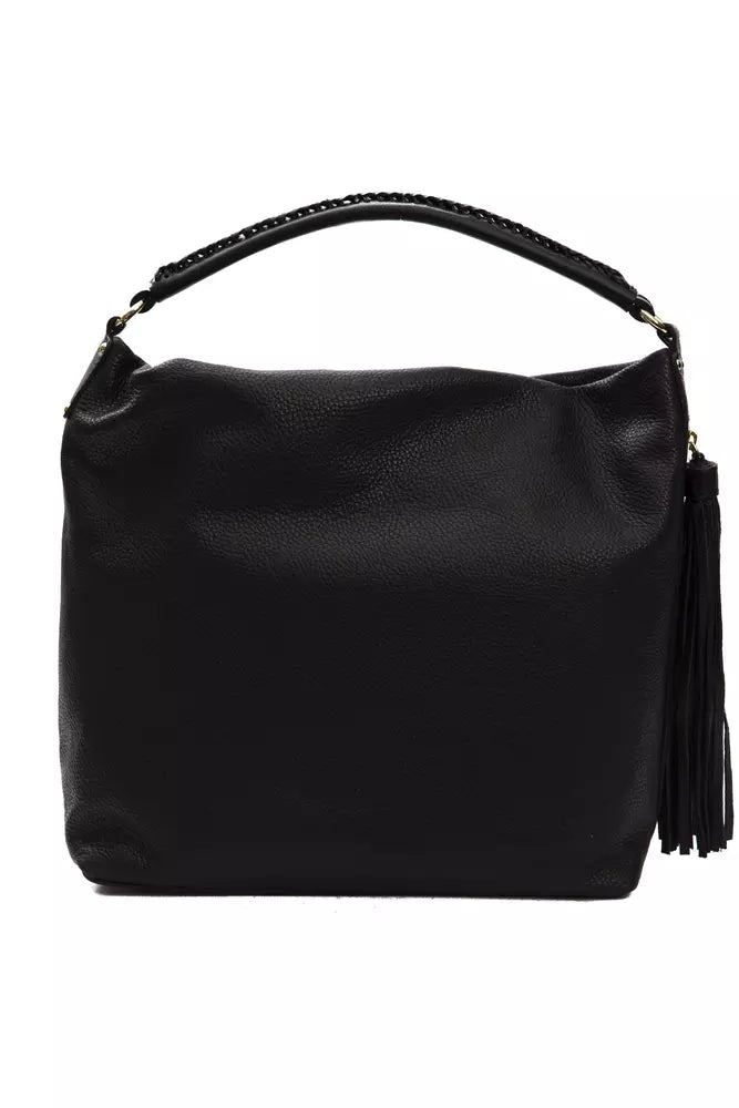 Black Leather Women Shoulder Bag - SEHABRANDS