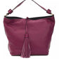 Burgundy Leather Women Shoulder Bag - SEHABRANDS