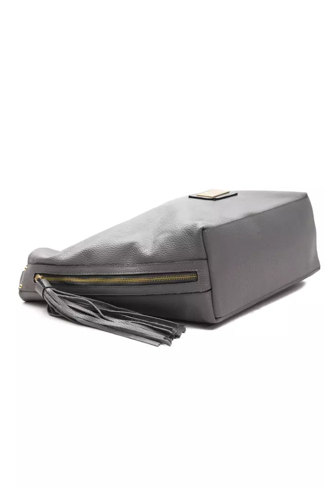 Gray Leather Women Shoulder Bag - SEHABRANDS