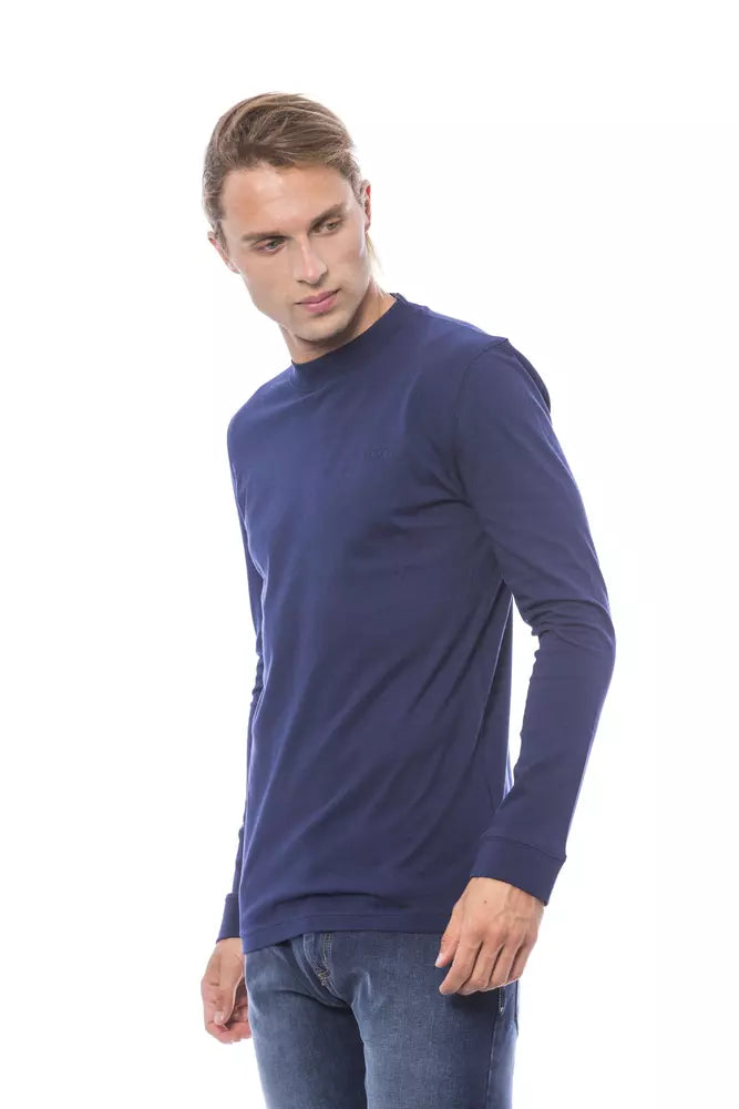 Blue Cotton Men Sweater - SEHABRANDS