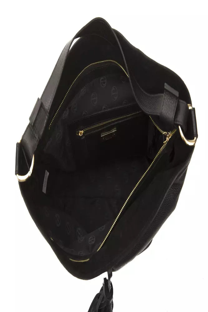 Black Leather Women Shoulder Bag - SEHABRANDS