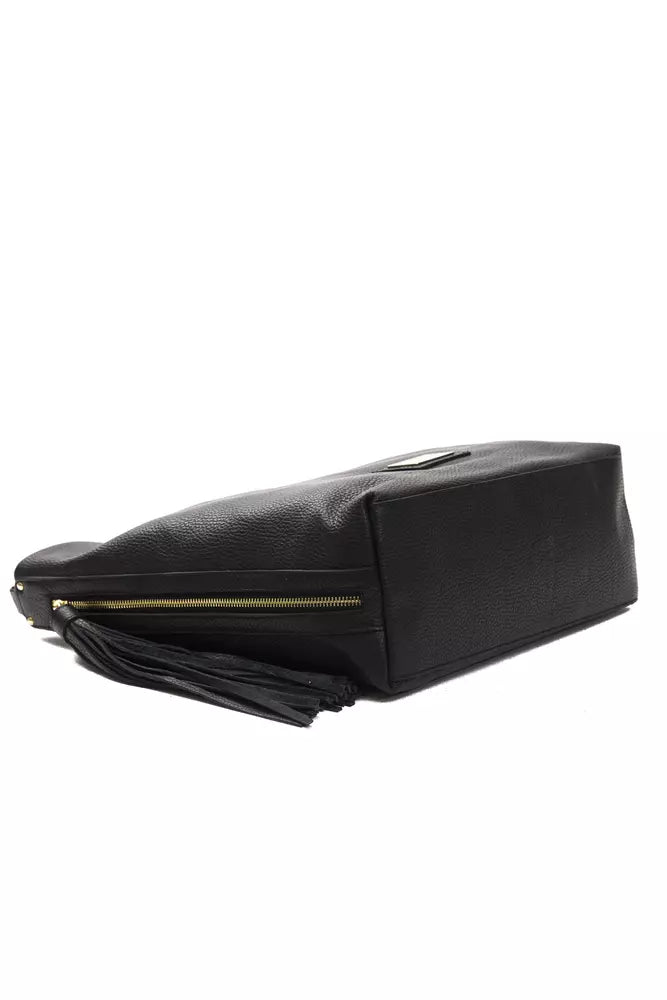 Black Leather Women Shoulder Bag - SEHABRANDS