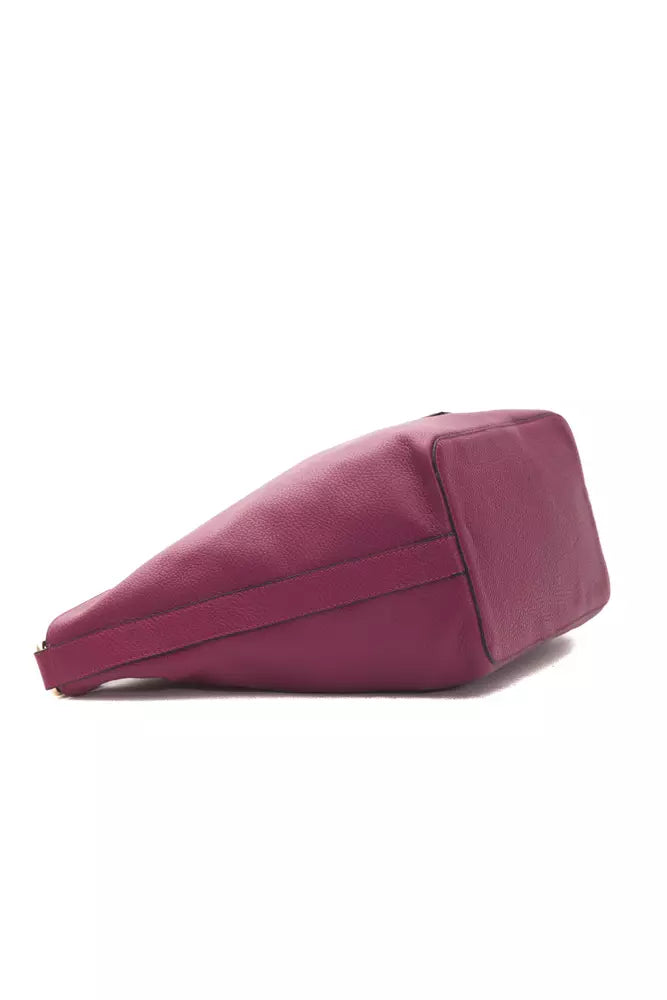 Burgundy Leather Women Shoulder Bag - SEHABRANDS