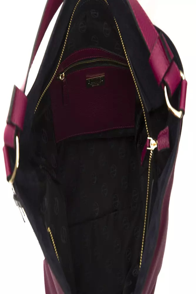 Burgundy Leather Women Shoulder Bag - SEHABRANDS