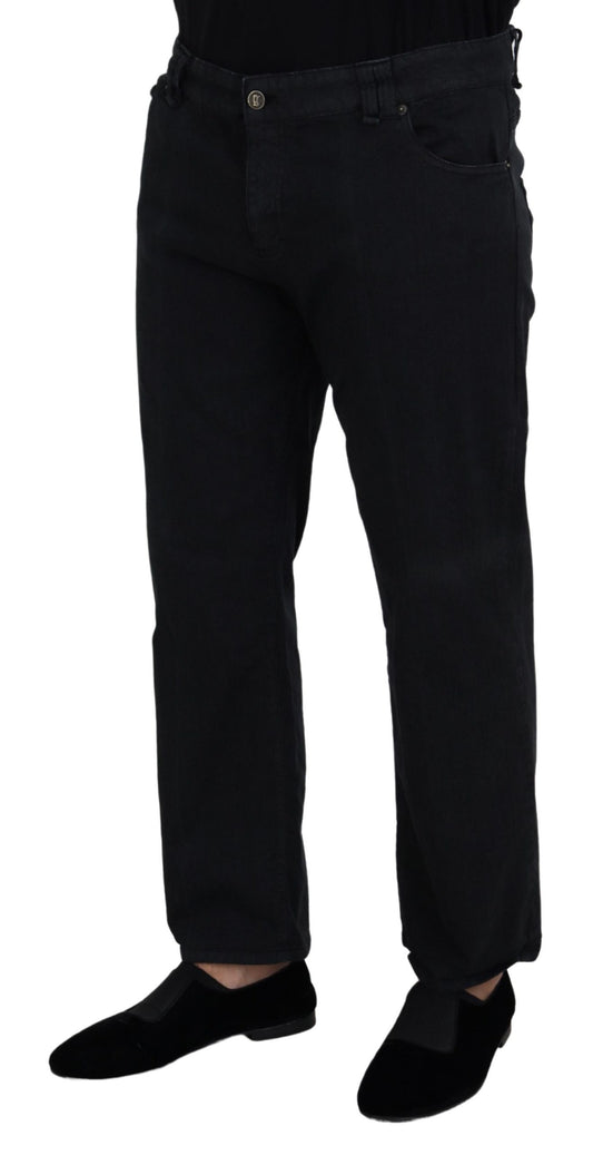 Elegant Black Mainline Cotton Jeans - SEHABRANDS