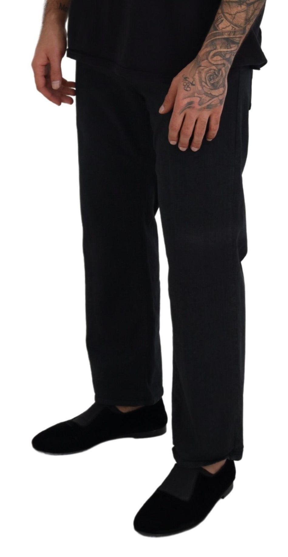 Elegant Black Mainline Cotton Jeans - SEHABRANDS