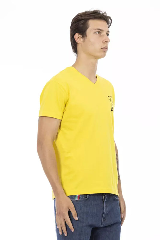 Yellow Cotton Men T-Shirt - SEHABRANDS