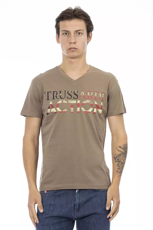 Brown Cotton Men T-Shirt - SEHABRANDS