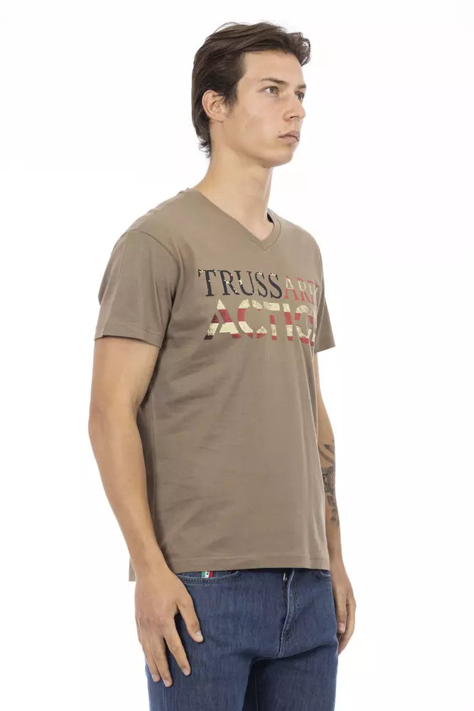 Brown Cotton Men T-Shirt - SEHABRANDS