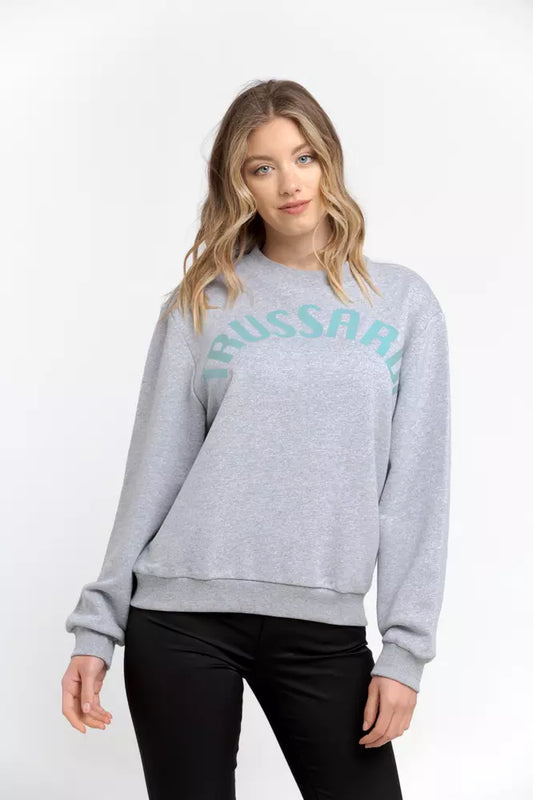 Gray Cotton Women Sweater - SEHABRANDS