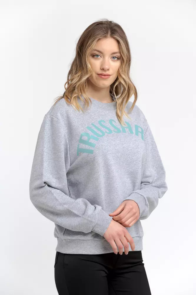 Gray Cotton Women Sweater - SEHABRANDS