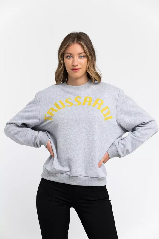 Gray Cotton Women Sweater - SEHABRANDS