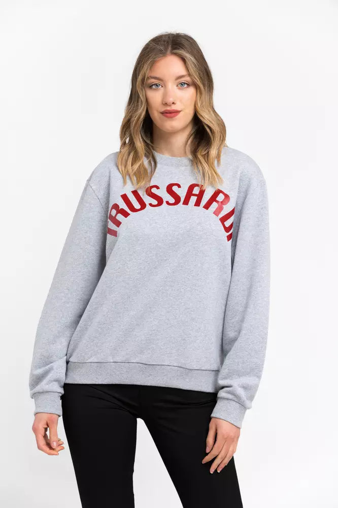 Gray Cotton Women Sweater - SEHABRANDS