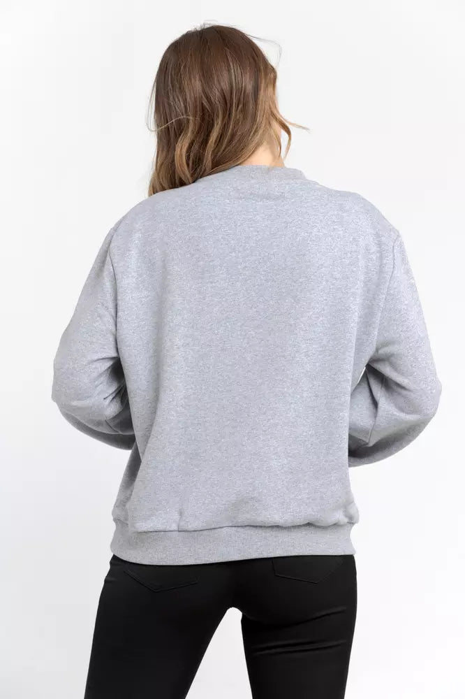 Gray Cotton Women Sweater - SEHABRANDS