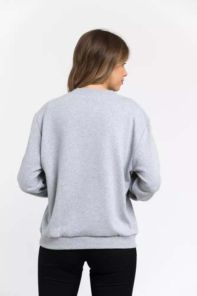 Gray Cotton Women Sweater - SEHABRANDS