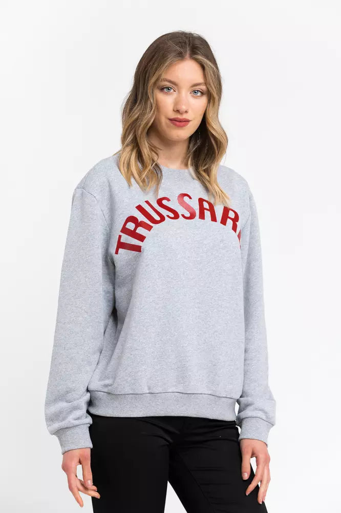 Gray Cotton Women Sweater - SEHABRANDS