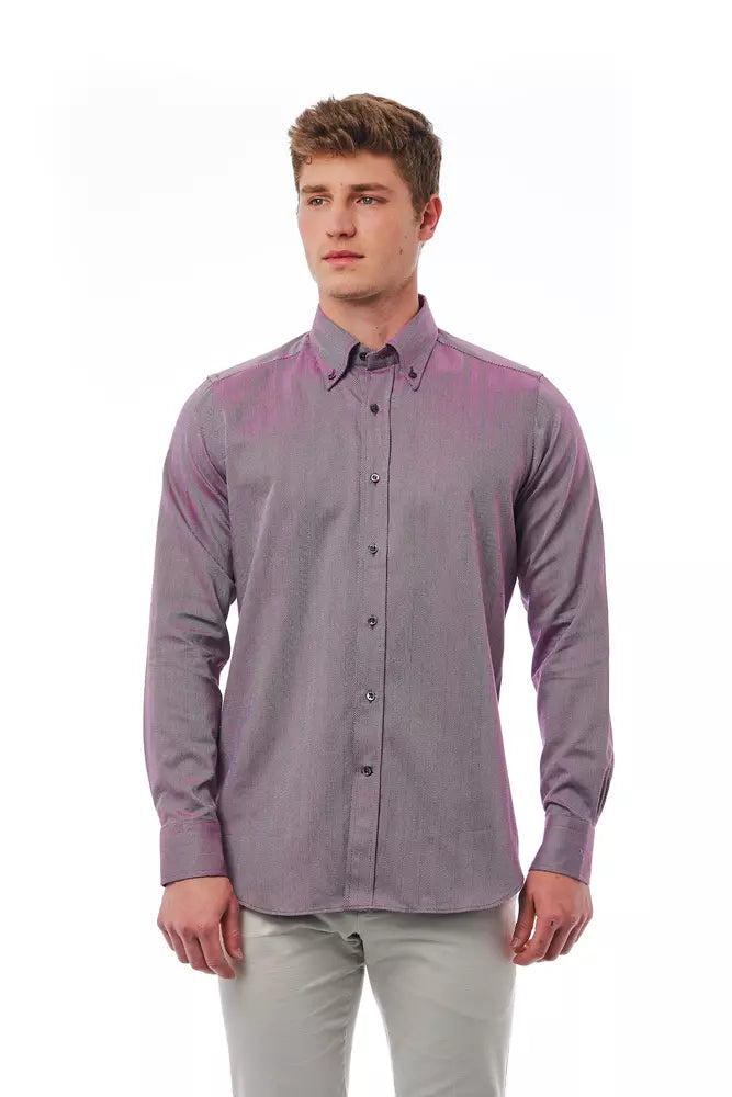 Burgundy Cotton Men Shirt - SEHABRANDS