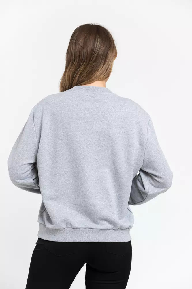 Gray Cotton Women Sweater - SEHABRANDS