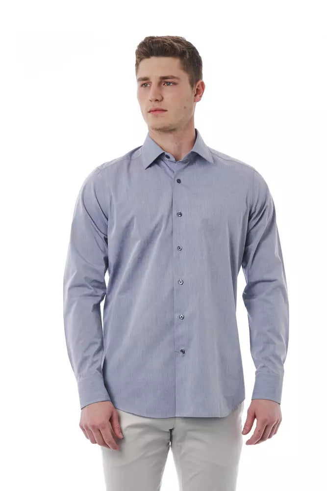 Gray Cotton Men Shirt - SEHABRANDS