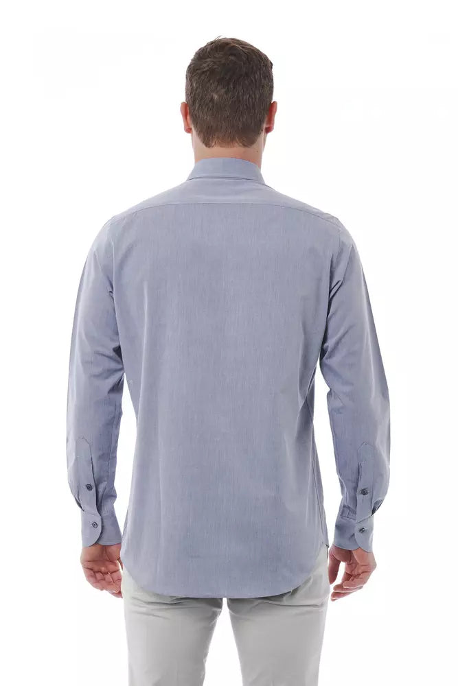 Gray Cotton Men Shirt - SEHABRANDS