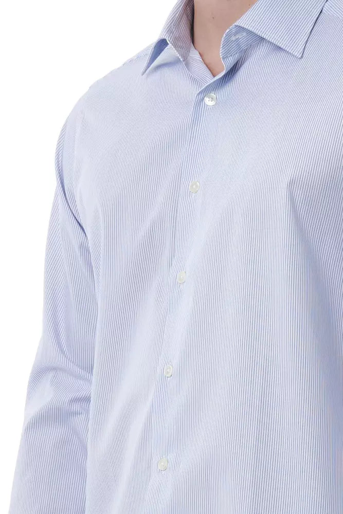 Light Blue Cotton Men Shirt - SEHABRANDS