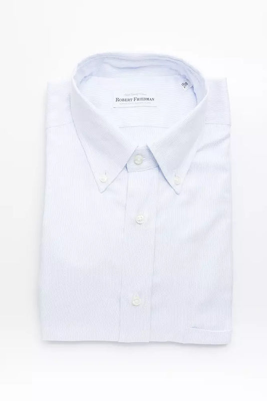 Light Blue Cotton Men Shirt - SEHABRANDS