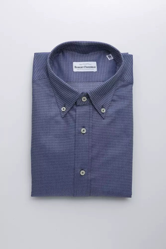 Blue Cotton Men Shirt - SEHABRANDS