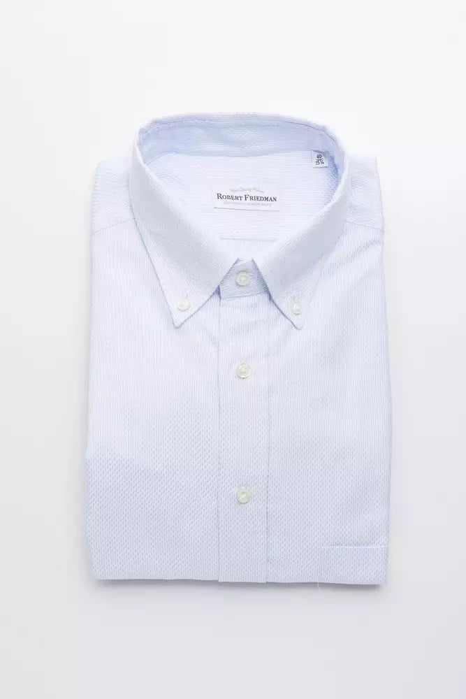 Light Blue Cotton Men Shirt - SEHABRANDS