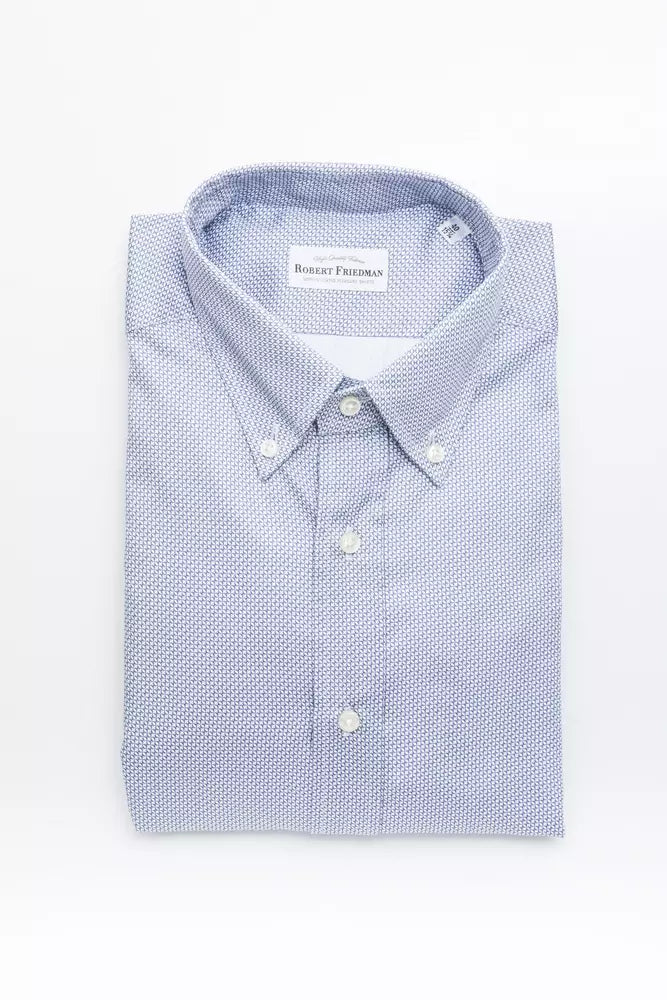 Light Blue Cotton Men Shirt - SEHABRANDS