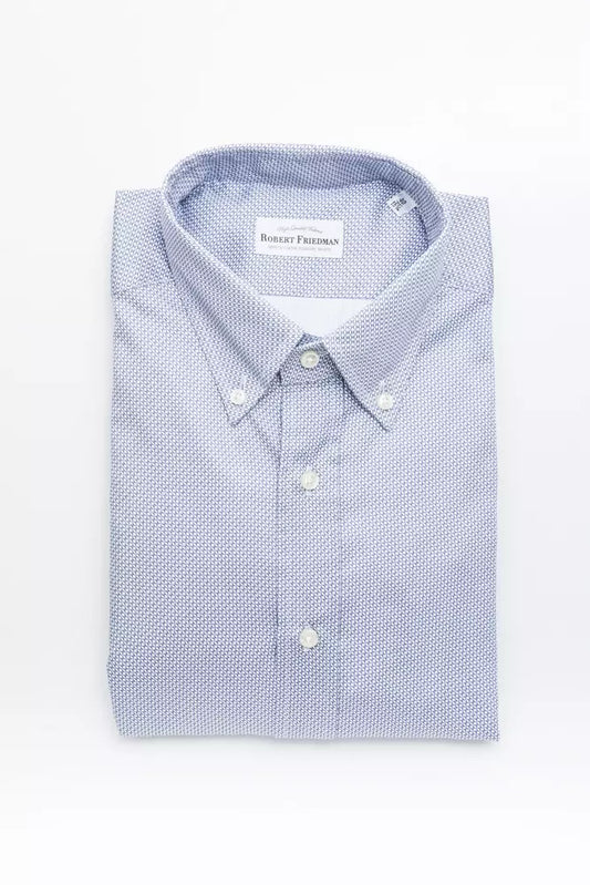 Light Blue Cotton Men Shirt - SEHABRANDS