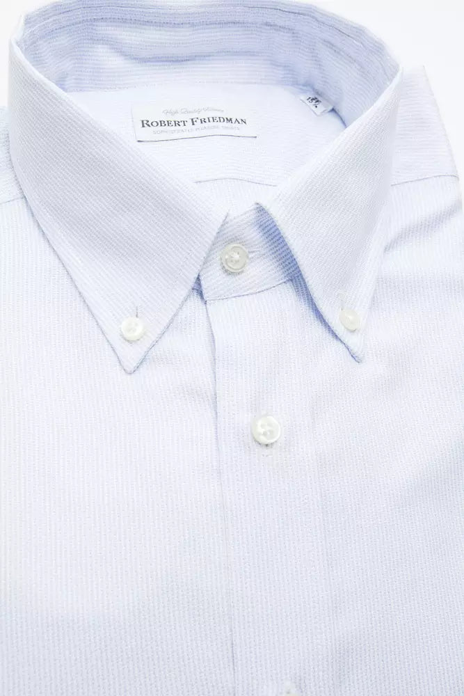 Light Blue Cotton Men Shirt - SEHABRANDS