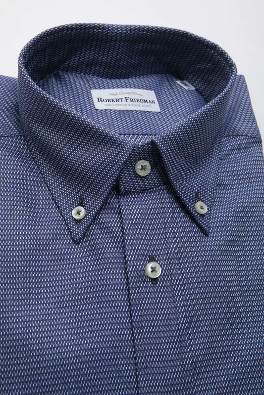 Blue Cotton Men Shirt - SEHABRANDS