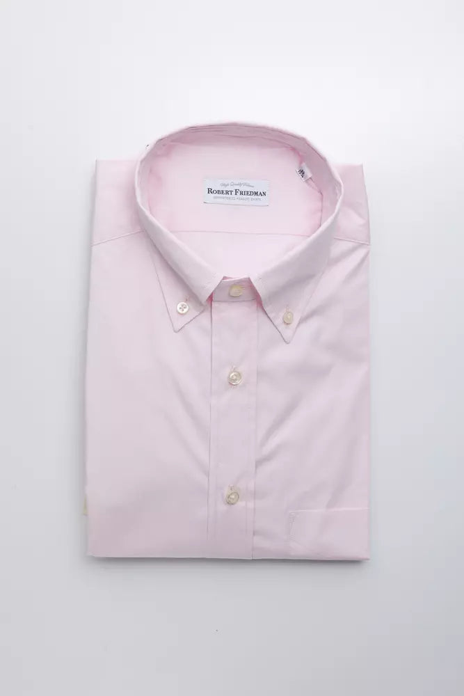 Pink Cotton Men Shirt - SEHABRANDS