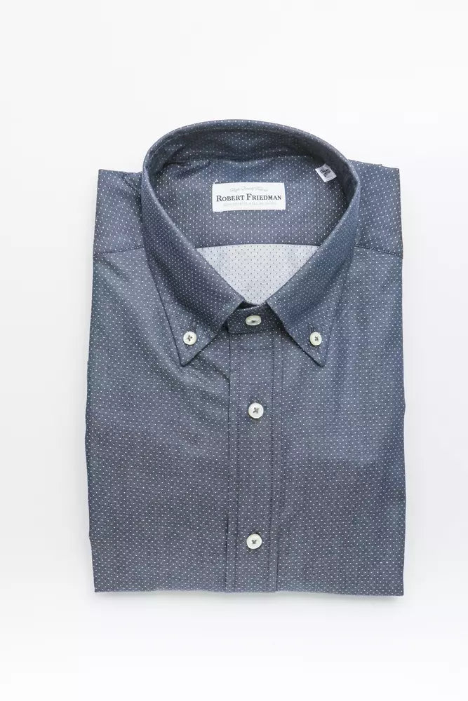 Blue Cotton Men Shirt - SEHABRANDS