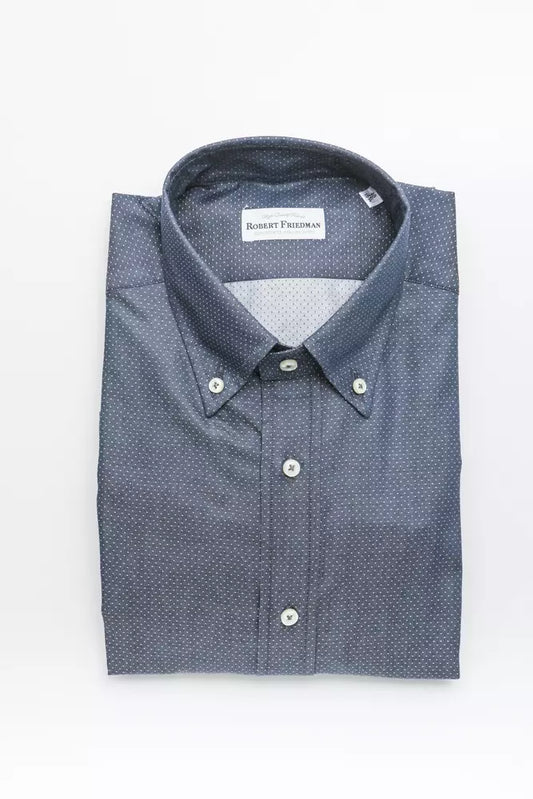 Blue Cotton Men Shirt - SEHABRANDS