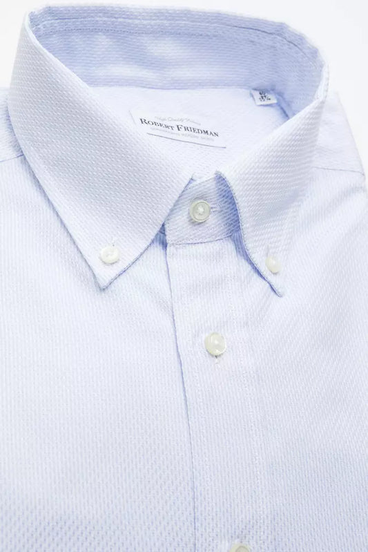 Light Blue Cotton Men Shirt - SEHABRANDS