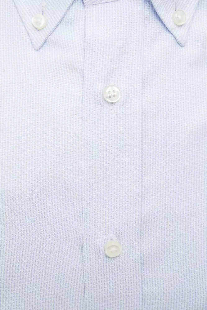 Light Blue Cotton Men Shirt - SEHABRANDS