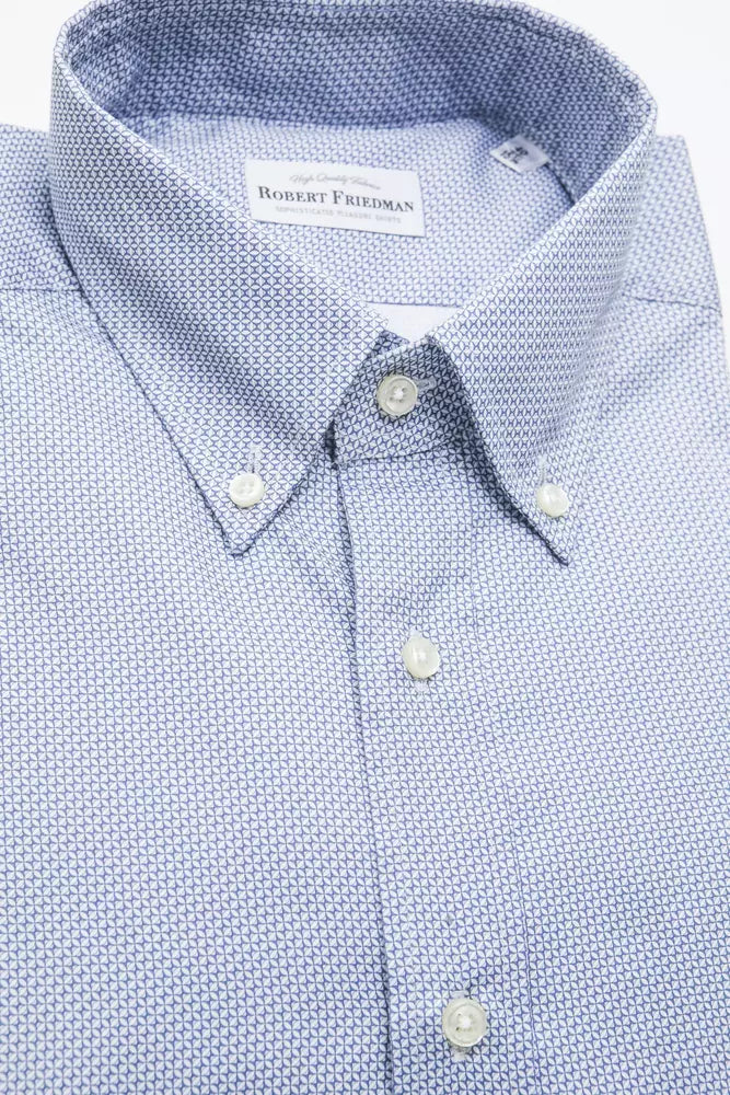 Light Blue Cotton Men Shirt - SEHABRANDS