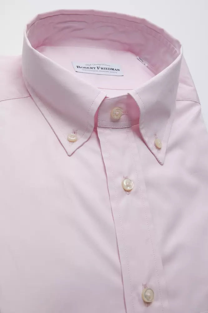 Pink Cotton Men Shirt - SEHABRANDS