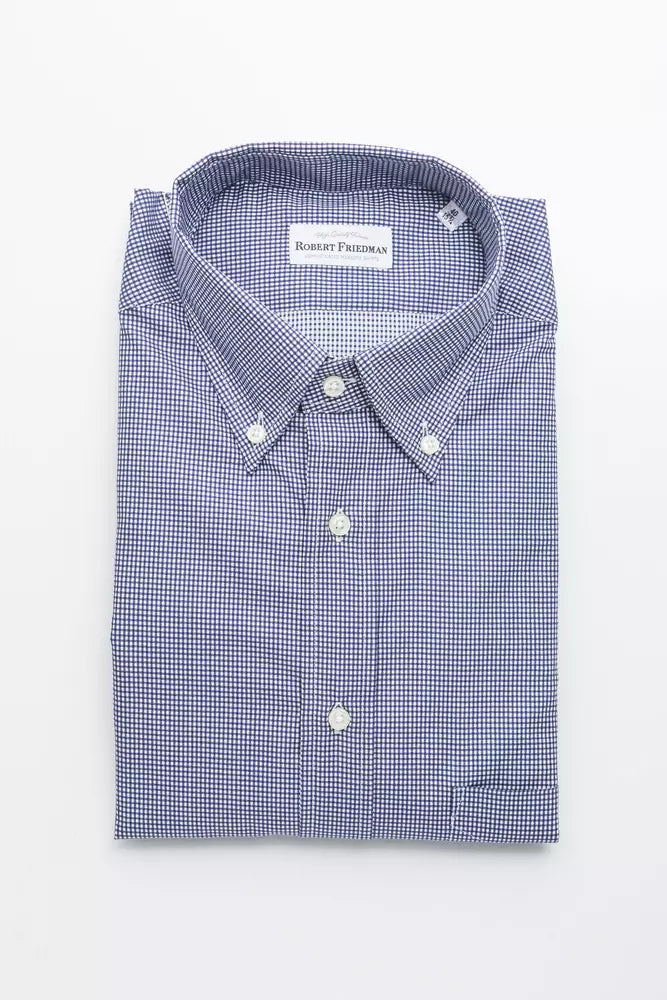 Blue Cotton Men Shirt - SEHABRANDS