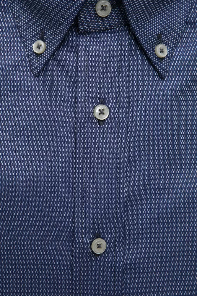 Blue Cotton Men Shirt - SEHABRANDS