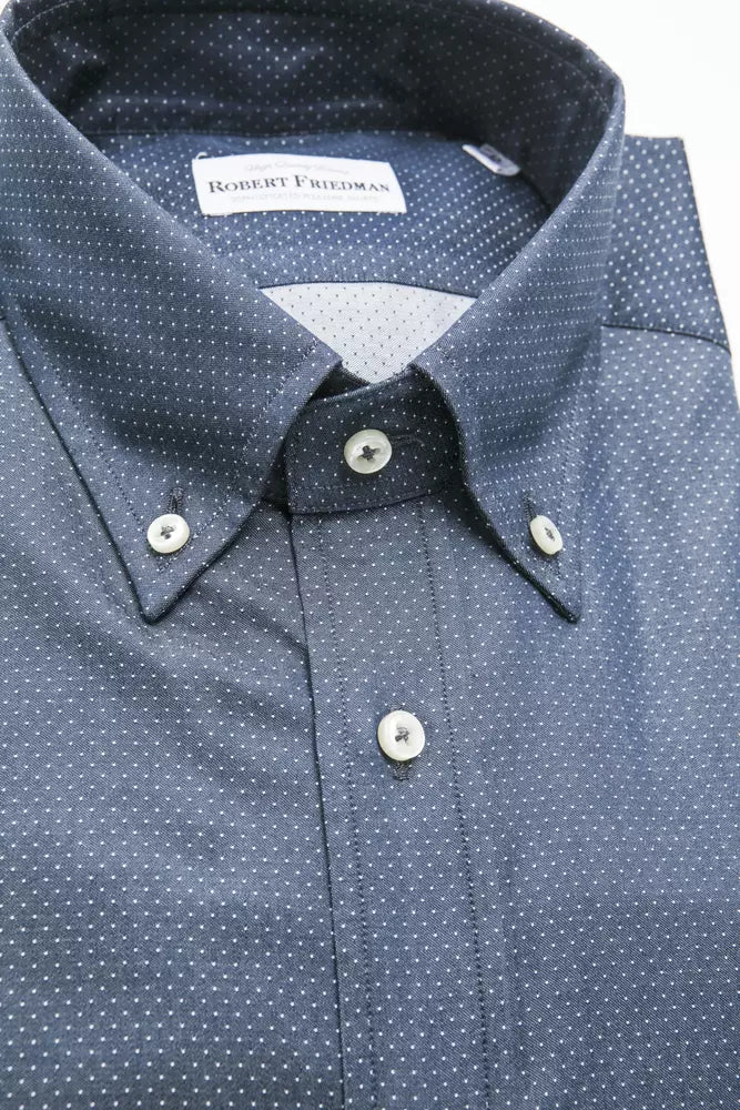 Blue Cotton Men Shirt - SEHABRANDS