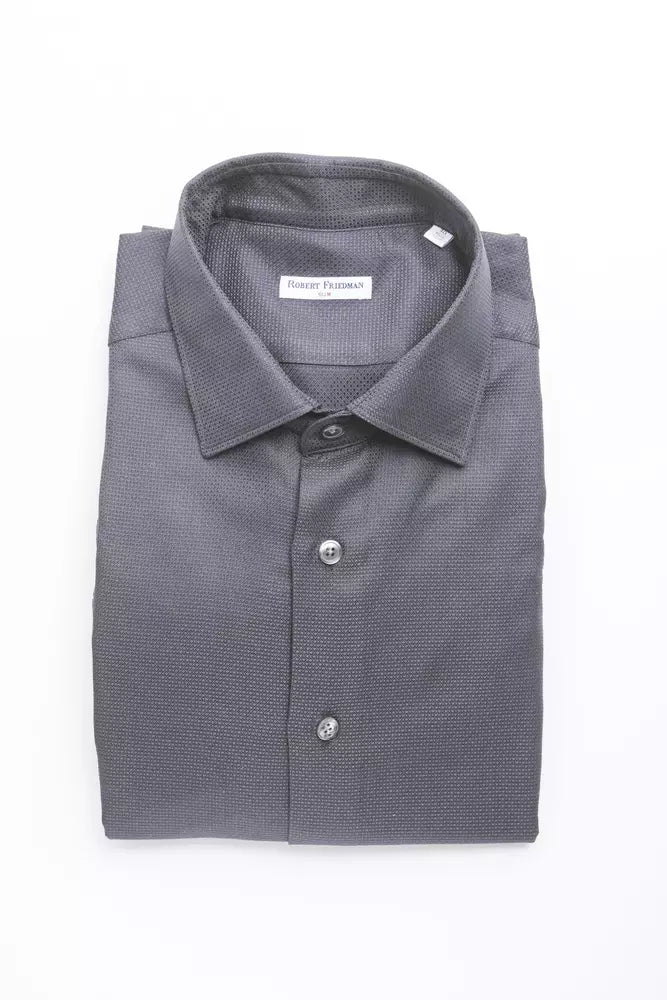 Blue Cotton Men's Slim Shirt - SEHABRANDS