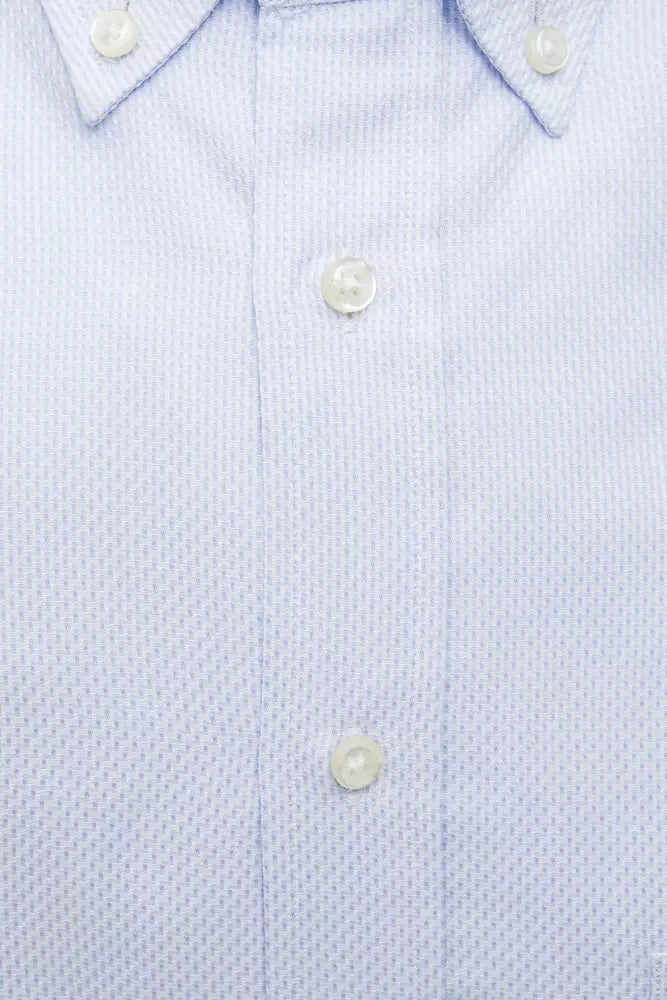 Light Blue Cotton Men Shirt - SEHABRANDS