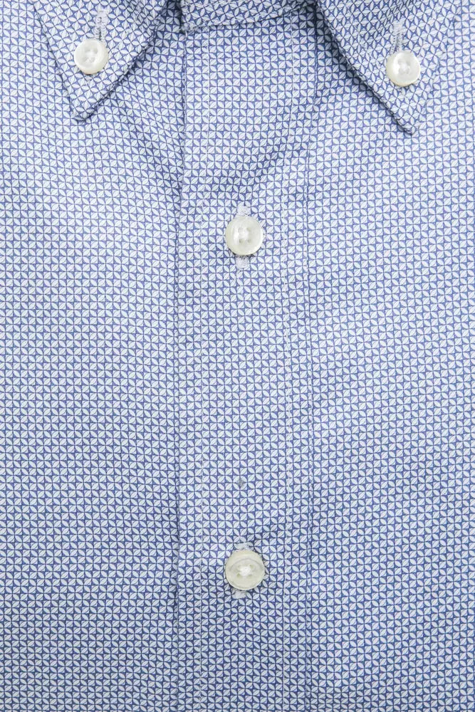 Light Blue Cotton Men Shirt - SEHABRANDS