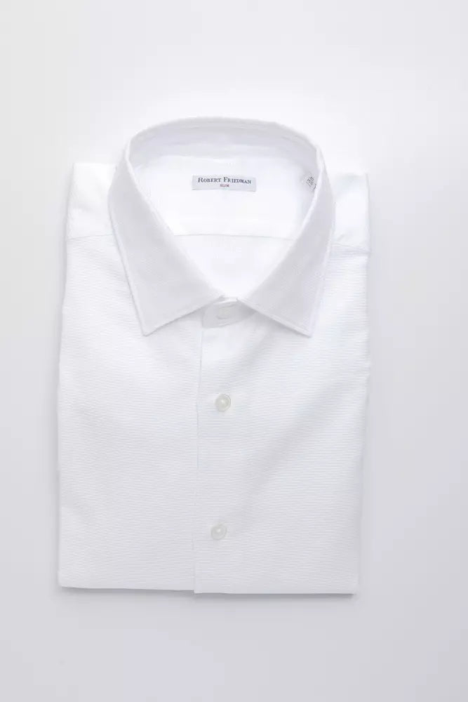 White Cotton Men Shirt - SEHABRANDS