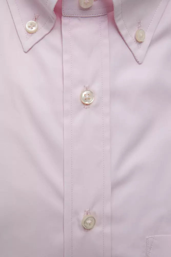 Pink Cotton Men Shirt - SEHABRANDS