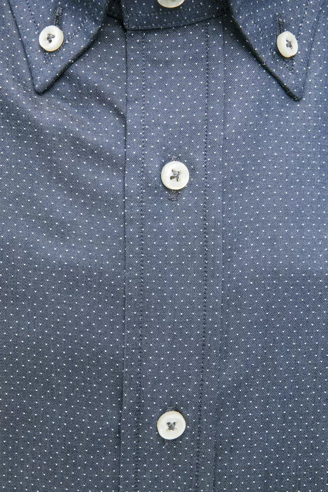 Blue Cotton Men Shirt - SEHABRANDS