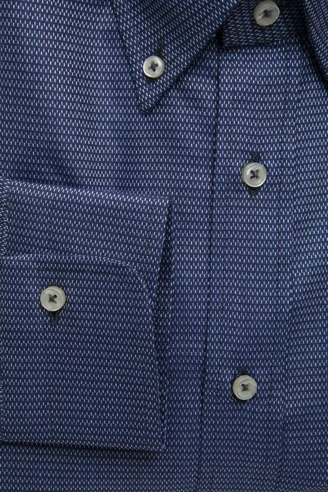 Blue Cotton Men Shirt - SEHABRANDS